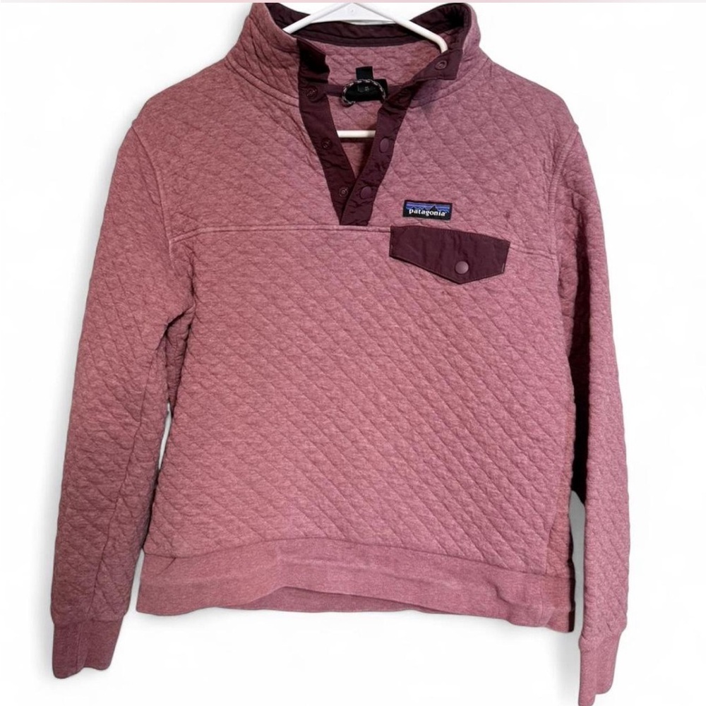 Patagonia Women's Cowl Neck Quilted Sweater- Size Medium- Mauve
